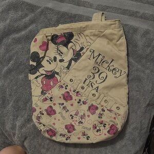 Disney Beige and Pink Mickey Tote Bag